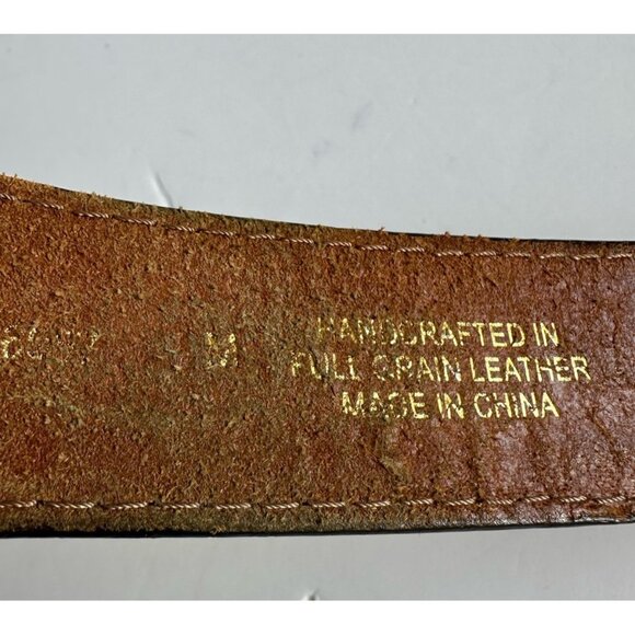 ARIAT Women's Brown Leather Belt Silver Rhinestone Fillagree Buckle Size M READ‎ - Picture 5 of 11